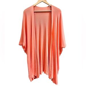 Peach Coral Open Front Kimono Cardigan Sweater NWT